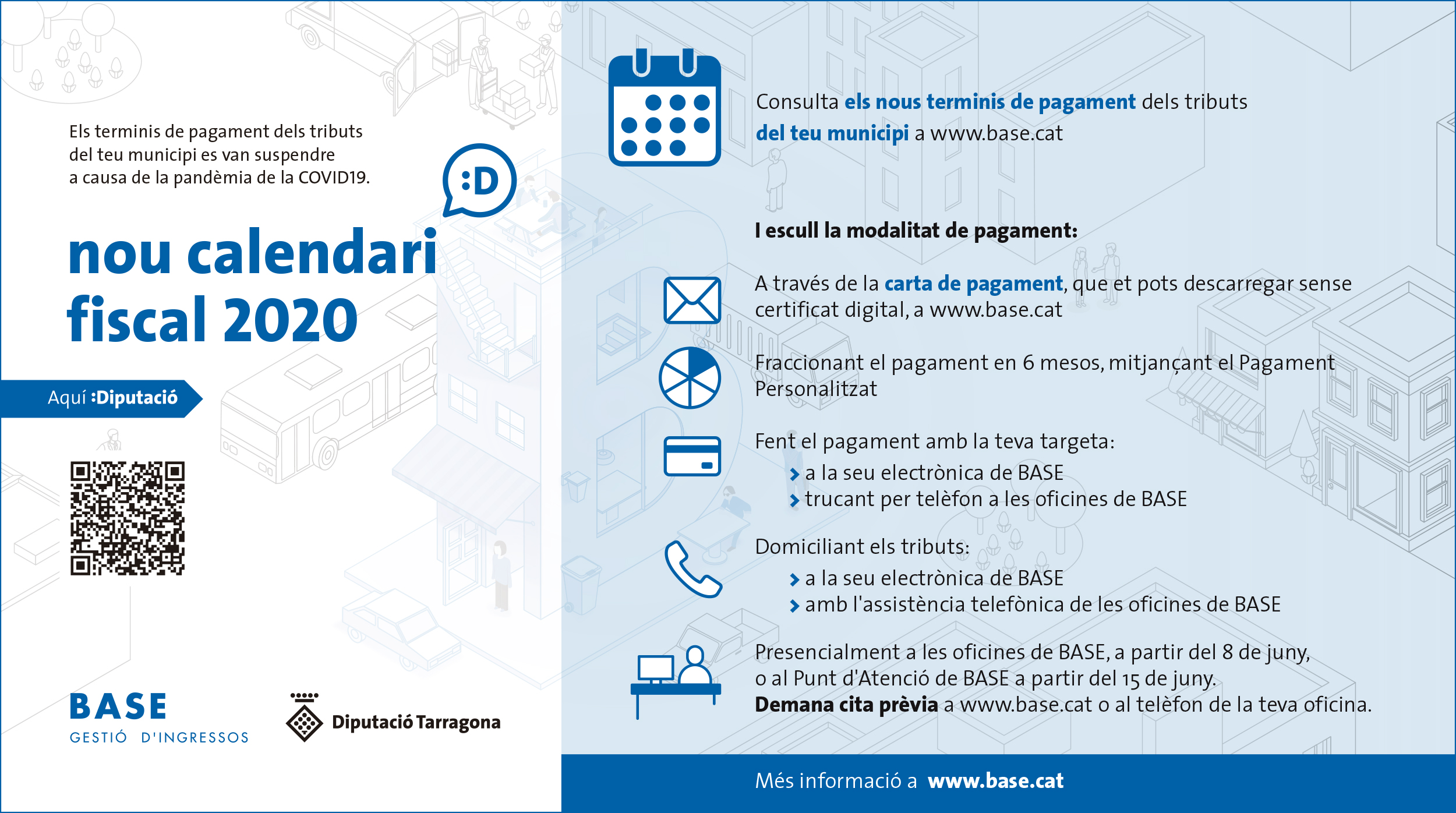 Les oficines de BASE Gestió d’Ingressos reobriran al públic a partir del dilluns 8 de juny