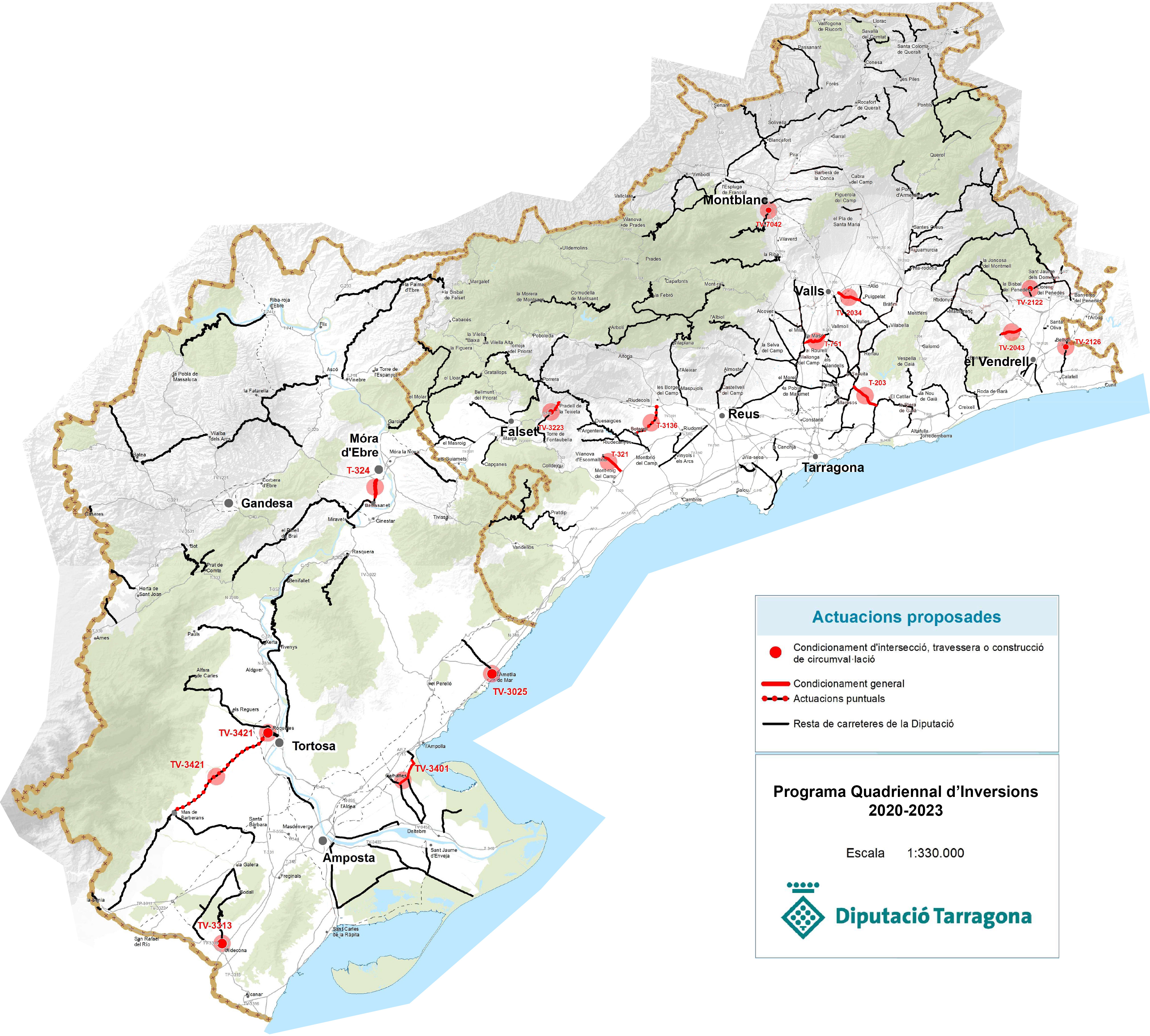 El Programa quadriennal d'Inversions de la Diputació a la xarxa local inclou 16 projectes de millora amb una inversió prevista de 18,6M€ durant aquest mandat 