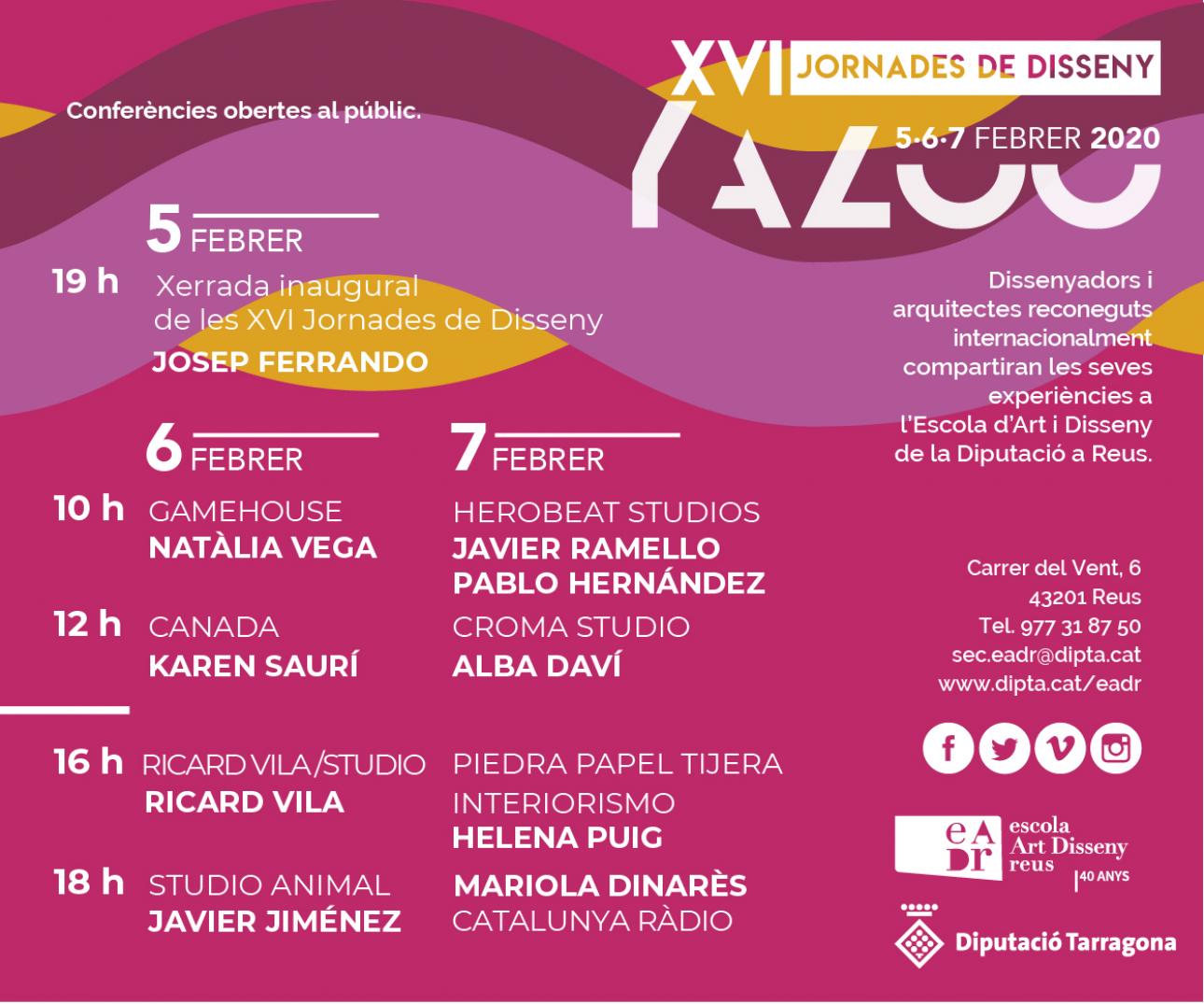 Jornades Yazoo, arquitectura i disseny a l’Escola d’Art i Disseny de la Diputació a Reus