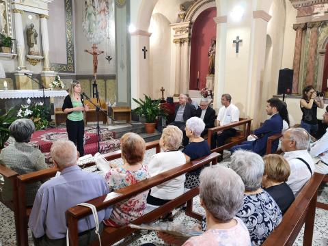 La presidenta de la Diputació de Tarragona, Noemí Llauradó, inaugura als Garidells les obres de restauració de l'Església de Sant Jaume