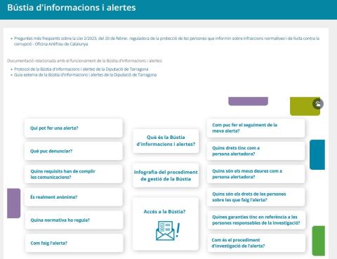 Es pot accedir a la Bústia d'Alertes a través del web de la Diputació