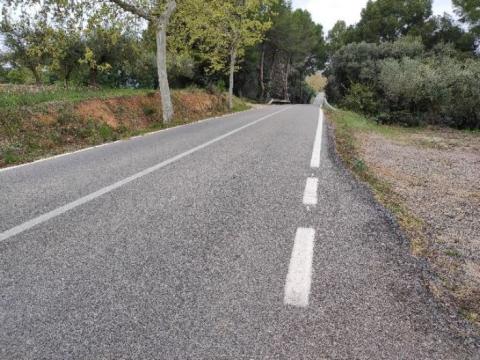 Foto de la carretera T-321abans de l'inici de les obres que començaran aquest dijous