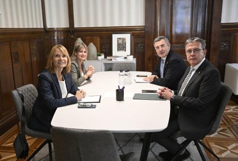 La presidenta de la Diputació de Tarrgona amb els altres tres presidents de les diputacions catalanes a Lleida