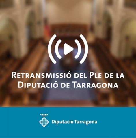 El ple es podrà seguir en directe a través del canal de Youtube de la Diputació