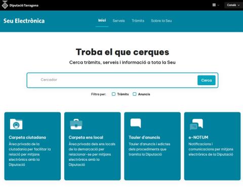 Pàgina principal de la nova seu